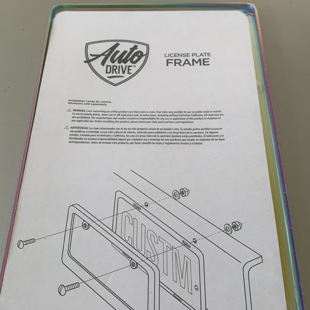 Multi color chrome license plate cover frame. - Picture 3 of 3